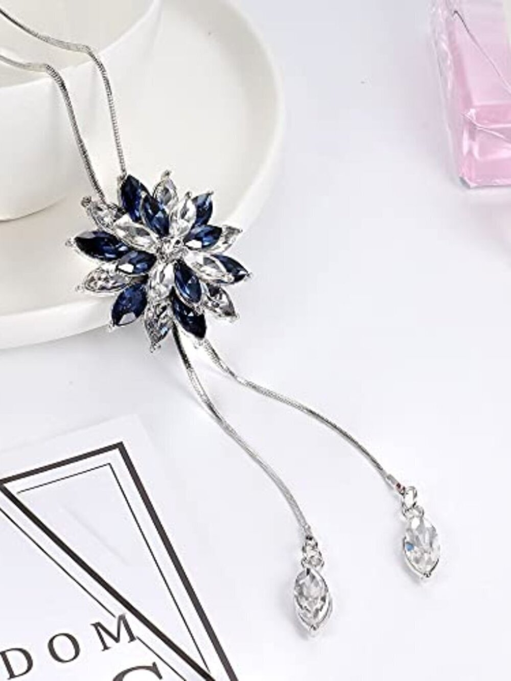 🆕 4-6Pcs Long Sweater Necklace for Women Silver Plated Butterfly Flower